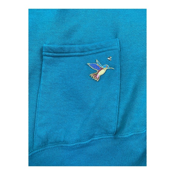 RARE VTG 90s Jerzees Fleece Ladies & Dames Hummingbird Teal Sweater Cardigan XL - Picture 4 of 15